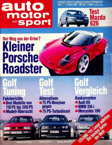 Deckblatt Auto Motor und Sport (04/1992)